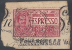 1903 REGNO USATO ESPRESSO 25 CENT FRAMMENTO TAVERNELLE - RR9838 - Posta Espresso