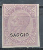 ITALY 1863 KING VICTOR EMENUEL II,SC# 32 IMPERF WITH SPECIMEN OVPT "SAGGIO"  VF M OG H - Ungebraucht