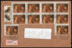 EUROPE - BELGIUM 1991 - REGISTERED ENVELOPE TO ITALY - 10 STAMPS EUROPALIA - PORTUGAL - 1991