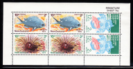 New Zealand Scott #B105a MNH Miniature Sheet Of 6 Health Stamps - Demoiselle Fish, Sea Urchin, Diver And Red Mullet - Nuovi