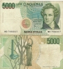 5.000  LIRE - VINCENZO  BELLINI  - Anno 1996   -  D.M. 3  Genn.1985 - Firme:  FAZIO / AMICI. - 5.000 Lire