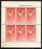 New Zealand 1959 MNH Scott #B57a Minisheet Of 6 Health Stamps - Tete Birds - Unused Stamps