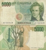 5.000  LIRE - VINCENZO  BELLINI  - Anno 1996   -  D.M. 3  Genn.1985  -  Firme: FAZIO / AMICI. - 5000 Liras