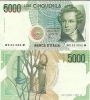 5.000  LIRE - VINCENZO  BELLINI  - Anno 1996  -  D.M. 3  Genn.1985 - Firme: FAZIO / AMICI. - 5000 Liras