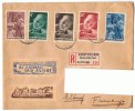 Rare !  1947 -Enveloppe-NEDERLAND PAYS BAS-Pour L ´enfance - Espéranto + Recommandé +Poste Aérienne +Y. & T. N°483 à 487 - Esperanto