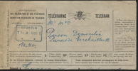 Télégramme Obl. Télégraphique Bleue SPONTIN 1936 (189) - Telegrammi