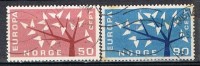 Serie NORUEGA 1962, Tema Europa, Yvert Num 433-434 º - Gebruikt