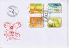 Liechtenstein YT 1182/5 FDC : Sydney 2000 , Anneaux , Saut En Hauteur , Natation - Sommer 2000: Sydney