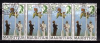 Mauritius Used 1978, Strip Of 4, Unfurling Flag, - Maurice (1968-...)