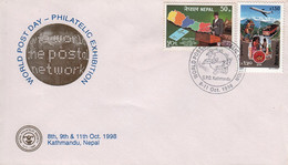 UPU WORLD POST DAY Commemorative Cover NEPAL 1998 - Philatelic Exhibitions