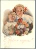 First School Day - Pioneer, Sister And Brother, Flowers(2) SSSR, Soviet Propaganda - 1953 - Einschulung