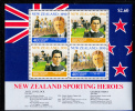 New Zealand Scott #B138a MNH Souvenir Sheet Of 4 Health Stamps - Jack Lovelock (track), George Nepia (rugby) - Unused Stamps