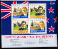 New Zealand Scott #B138a MNH Souvenir Sheet Of 4 Health Stamps - Jack Lovelock (track), George Nepia (rugby) - Rugby
