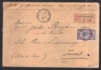 FRANCE 1921 N° 144 (défaut) Obl. S/ Lettre Entiére Recommandée - 1900-27 Merson