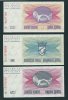 LOTTO Di N. 3  Banconote  BOSNIA  ERZEGOVINA -  DA 10 - 25 - 50. Dinara  / Anno 1992. - Bosnia Erzegovina