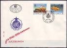 YUGOSLAVIA - JUGOSLAVIJA  - FDC - 40y OF AUTO-MOTO ASSOCIATION - CARS - HELICOPTERS -1986 - Helikopters