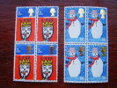 G.B. 1966  CHRISTMAS Issue Of TWO VALUES To 1s6d  MNH FULL SET In Blocks Of FOUR WITH MISSING "T" Variety. - Ungebraucht