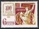 USSR Russia 1970 UNESCO Sponsored Lenin Symposium Tampere Finland Globes Organisations Symbol Stamp MNH Michel 3743 - Lénine