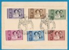 Huwelijk Groothertog Jean & Josephine Charlotte / FDC Stempel / 1953 / Nrs 465 - 70 / Sur Carte Postale ! - Brieven En Documenten