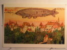 Burghausen Sur Le Salzach - Vue De La Ville Avec Un Zeppelin - Burghausen