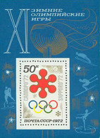 USSR Russia 1972 11th Winter Olympic Games Sapporo Emblem Olympics Sports S/S Stamp MNH Michel 3984 Bl.74 - Winter 1972: Sapporo