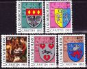 1983 Caritas : Gemeindewappen (III) Kompleter Satz Falzlos Michel 1086 / 1090 - Unused Stamps