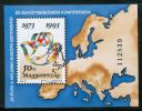 HUNGARY-1993.Souvenir Sheet-European Security Conference(Bird,Pigeon,Map) MNH!!Mi:Bl.226 - Unused Stamps