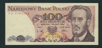 N. 1  Banconota Da  100  ZLOTYCH  -  POLONIA  /  Anno 1988. - Poland