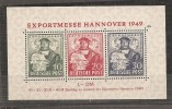 Allemagne Bizone   BF 1** MNH  Exportmesse Hannover 1949 Voilier - Mint