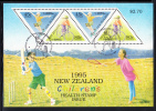 New Zealand Scott #B150a Used Miniature Sheet Of 4 Health Stamps - Boy Skateboarding, Girl Cycling - Skateboard