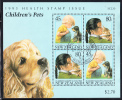 New Zealand Scott #B144a Used Miniature Sheet Of 4 Health Stamps - Boy And Puppy, Girl And Kitten - Oblitérés