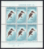 New Zealand Scott #B59a MNH Miniature Sheet Of 6 Health Stamps - Kotare (sacred Kingfisher) - Marine Web-footed Birds