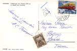 CPA SUISSE - VERBIER - Cachet De Martigny - Timbre Sur Train - Taxe Française 20 Centimes 1962 - Ferrovie