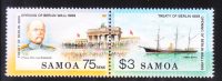 Samoa 1990 Berlin Wall Treaty Of Berlin Bismarck Pair Ship MNH - Samoa (Staat)