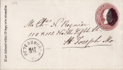 6042# UNITED STATES ENTIRE WASHIGTON Used PETERSBURG 1867 => ST JOSEPH See Scan COVER - Briefe U. Dokumente