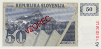 ## SLOVENIE P5S1 AG 1990 50TOLARJEV VZOREC(SPECIMEN) UNC - Slovenia