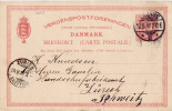 6048# DANEMARK ENTIER POSTAL Obl AARHUS 1897 Pour ZURICH DANMARK BREVKORT ENTIRE - Cartas & Documentos