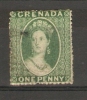 GRENADA - 1863 VICTORIA 1d YELLOW-GREEN USED (W/M STAR)  SG 5 - Grenada (...-1974)