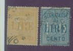 REGNO D´ITALIA RE VITTORIO EMANUELE III° 1903 SEGNATASSE LIRE 50 E 100  SASSONE N° 31/32 USATI - Taxe