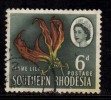 Southern Rhodesia Used 1964, 6d Flame Lily, Plant, - Southern Rhodesia (...-1964)