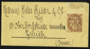 Streifband Mi.N°s14 Yvert N° 108 Gestempelt Gelaufen Nach Zürich /Schweiz . - 1900-29 Blanc