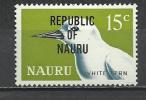 NAURU 1968 - BIRD 15 OVERPRINTED - MH  LIGHTLY MINT HINGED - Nauru