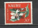 NAURU 1968 - FLOWER 30 OVERPRINTED - MH  LIGHTLY MINT HINGED - Nauru