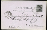 Ganzsache  Postkarte  Mi.N°P 1  Yvert N° 89cp1,jetzt  Mit 3 Anschriftlinien, Gelaufen Von Paris Nach Wien Österreich  Am - 1898-1900 Sage (Tipo III)