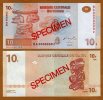 CONGO DEMOCRATIC REPUBLIC - Demokratische Republik Kongo:  10 Francs  2003 UNC  *SPECIMEN*  P-93s  / - Unclassified