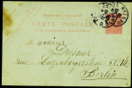 Ganzsachenpostkarte Michel N° P18 Yvert N° 129 CP1 Avec Date N° 619, Gelaufen Am 11. 10. 1906 Von Paris Nach Berlin, Die - 1900-02 Mouchon