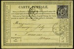 Einzelfrankatur Michel N° 61 I, Yvert N° 66 Type I Seul Sur Carte Postale En Type Sage, Gelaufen Von Neufchatel Vom ?. 7 - 1876-1878 Sage (Typ I)