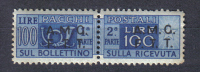 BIN275 - TRIESTE A ,  Pacchi Postali Il N. 9  ***  MNH . Filigrana DESTRA ALTA. VARIETA' - Colis Postaux/concession