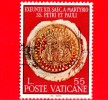 VATICANO - 1967 - Usato - 19º Centenario Del Martirio Dei Santi Pietro E Paolo - 55 L. • Vetro Dorato - Oblitérés