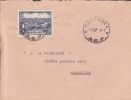 DJAMBALA ( Petit Bureau ) Transit > BRAZZAVILLE - CONGO - 1957 - Afrique,colonies,avion,le Ttre,marcophilie,rare - Brieven En Documenten